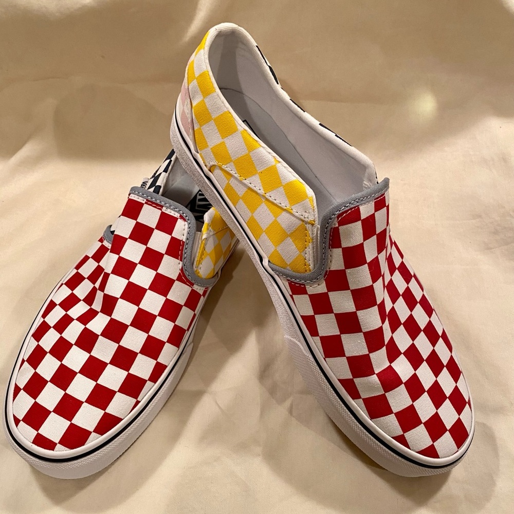 Multi-color checkerboard Vans- sz 9.5